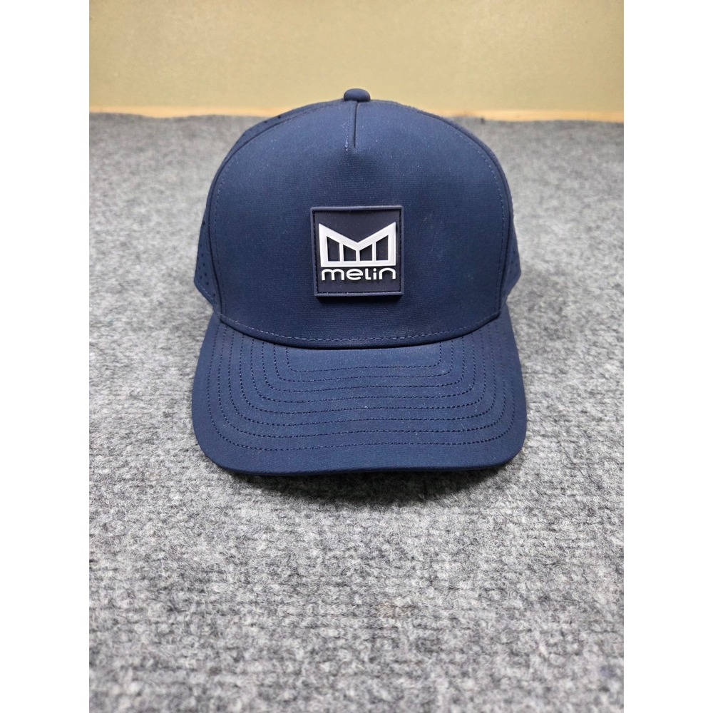 Melin Odyssey Hydro Snapback Hat Mens XL Navy Blue Perforated Performance Cap